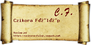 Czikora Fülöp névjegykártya